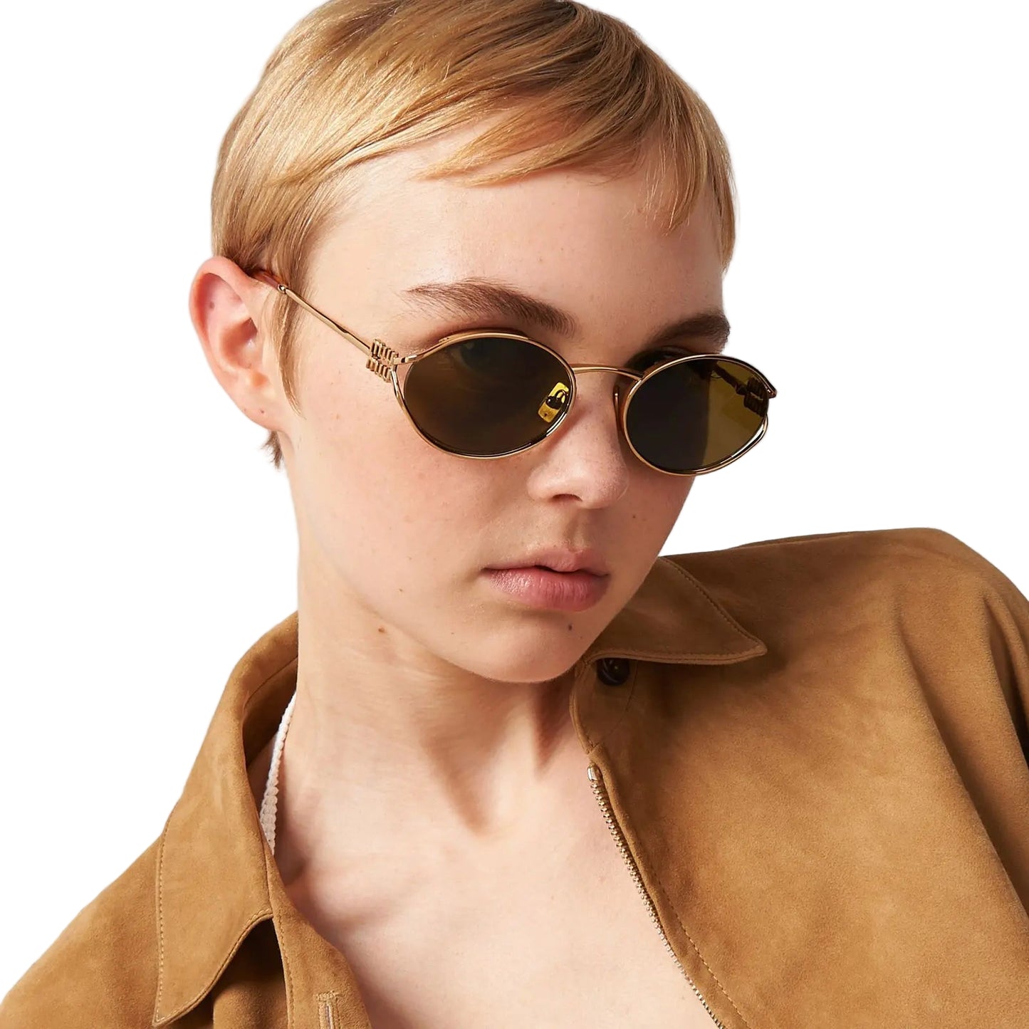 Lentes de sol Miu Miu oval.
