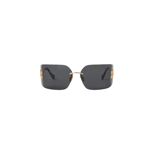 Lentes de sol Miu Miu logotipo.