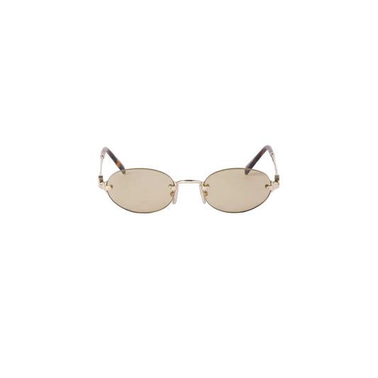 Lentes Miu Miu logo.