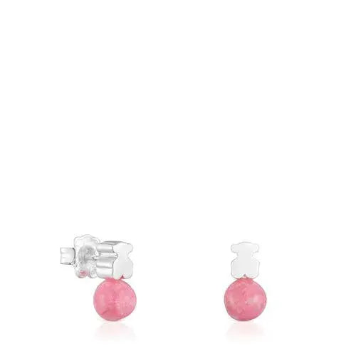 Aros de plata con rodonita, Tous.