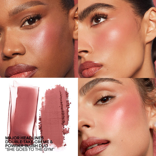 Mini Major Headlines Double-Take Crème & Powder Blush Duo, Patrick Ta.