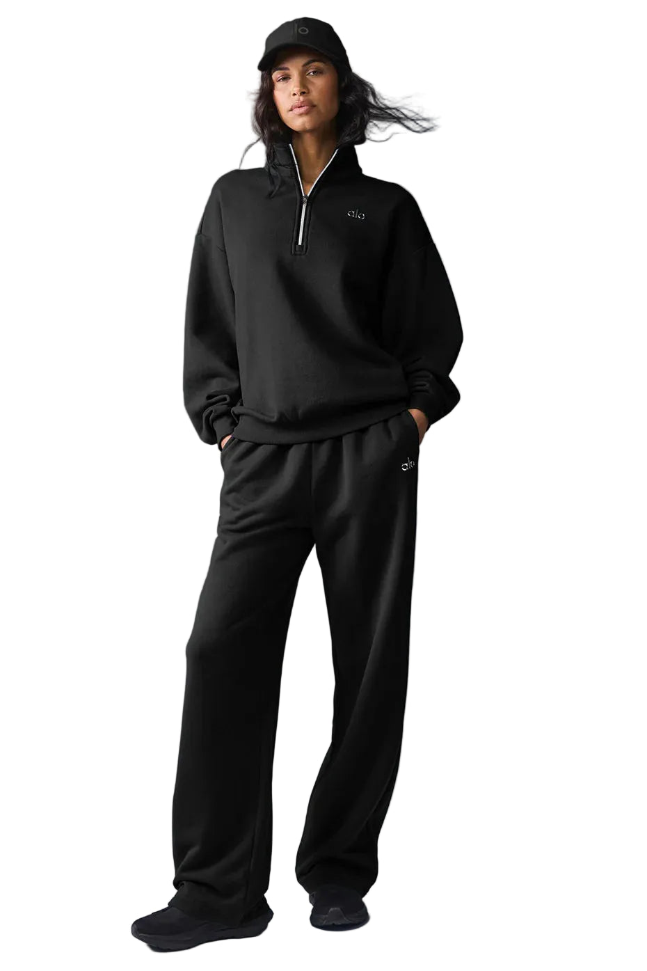Alo yoga, Polerón cierr zip. - S / Negro